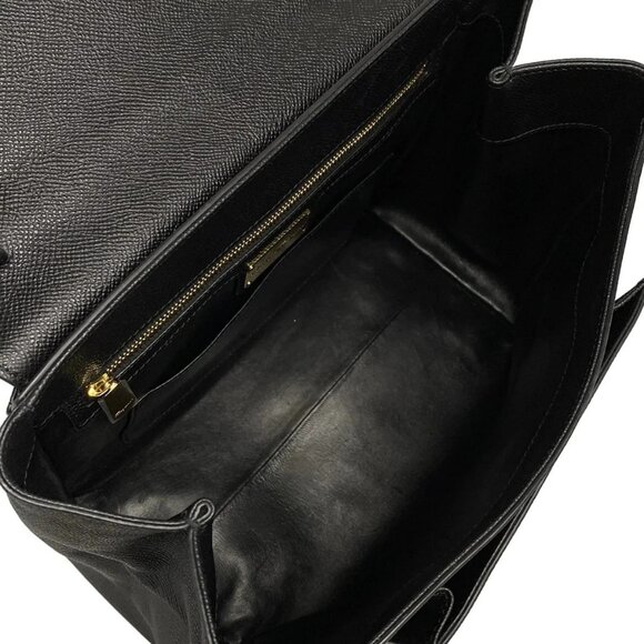 Auth Salvatore Ferragamo Vara 218375 Black Leather Handbag - Picture 13 of 16